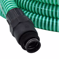 vidaXL Suction Hose Garden Hose Pipe with PVC Connectors Green 1" 7 m PVC