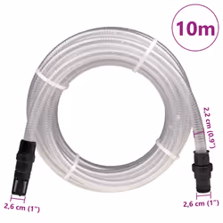 vidaXL Suction Hose with PVC Connectors Transparent 1 10 m PVC hose pump hose