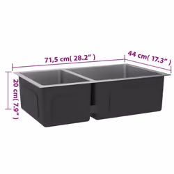 vidaXL Kitchen Sink Drop-in Utility Sink Stainless Steel Plumbing Fixtures - Additional view 3