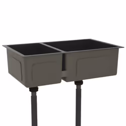 vidaXL Kitchen Sink Drop-in Utility Inset Sink Black Stainless Steel Plumbing - Additional view 5