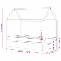 VidaXL 322139 kids bed White Wood - Additional view 7