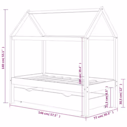 VidaXL 322142 kids bed Grey Wood - Additional view 7