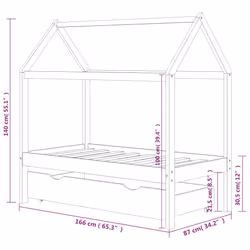 VidaXL 322143 kids bed Grey Wood - Additional view 7