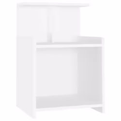 vidaXL Bed Cabinet White Engineered Wood Bedside Table Nightstand Furniture - Additional view 2