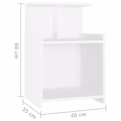 VidaXL 806176 nightstand/bedside table White - Additional view 7