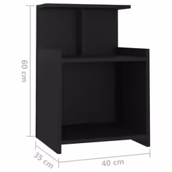 VidaXL 806178 nightstand/bedside table Black - Additional view 5