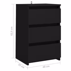 VidaXL 806213 nightstand/bedside table Black - Additional view 7