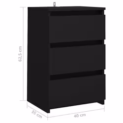 VidaXL 806214 nightstand/bedside table Black - Additional view 8