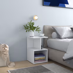 VidaXL 806347 nightstand/bedside table White - Additional view 2