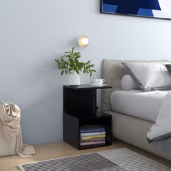 VidaXL 806348 nightstand/bedside table Black
