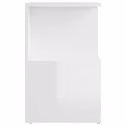 vidaXL Bedside Cabinet High Gloss White Engineered Wood Bed Stand Side Table