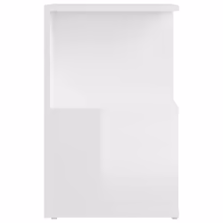 vidaXL 2x Bedside Cabinets High Gloss White Engineered Wood Bedside Table - Additional view 5
