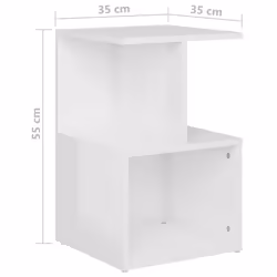 vidaXL 2x Bedside Cabinets High Gloss White Engineered Wood Bedside Table - Additional view 6