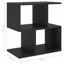 vidaXL 2x Bedside Cabinets Black Engineered Wood Telephone Stand Nightstand - Additional view 7