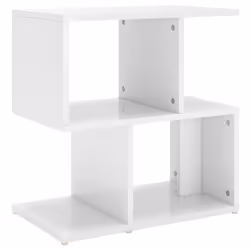 vidaXL Bedside Cabinet High Gloss White Engineered Wood Furniture Nightstand