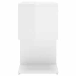 vidaXL Bedside Cabinet High Gloss White Engineered Wood Furniture Nightstand - Additional view 6