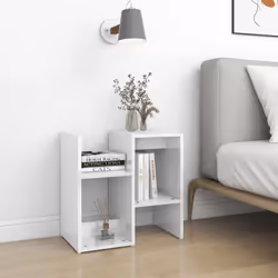 vidaXL 2x Bedside Cabinets High Gloss White Engineered Wood Furniture Set