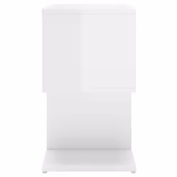 vidaXL 2x Bedside Cabinets High Gloss White Engineered Wood Furniture Set - Additional view 6