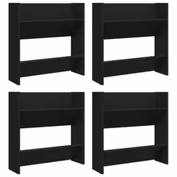 vidaXL 4x Wall Shoe Cabinets Black Engineered Wood Hanging Shoe Organiser Rack