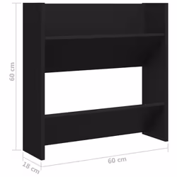 vidaXL 4x Wall Shoe Cabinets Black Engineered Wood Hanging Shoe Organiser Rack - Additional view 8