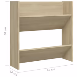 vidaXL Wall Shoe Cabinet Shoe Rack Hall Shoe Storage Cupboard Engineered Wood - sonoma oak, 1 pcs/ 60 cm/ 60 cm