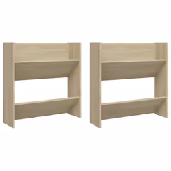 vidaXL Wall Shoe Cabinet Shoe Rack Hall Shoe Storage Cupboard Engineered Wood - sonoma oak, 2 pcs/ 60 cm/ 60 cm