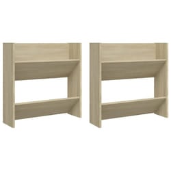 vidaXL Wall Shoe Cabinet Shoe Rack Hall Shoe Storage Cupboard Engineered Wood - sonoma oak, 2 pcs/ 60 cm/ 60 cm
