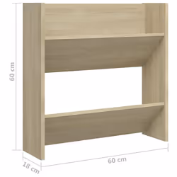 vidaXL Wall Shoe Cabinet Shoe Rack Hall Shoe Storage Cupboard Engineered Wood - sonoma oak, 2 pcs/ 60 cm/ 60 cm - Additional view 7