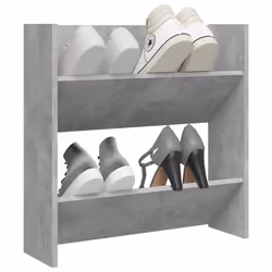 vidaXL Wall Shoe Cabinet Shoe Rack Hall Shoe Storage Cupboard Engineered Wood - concrete grey, 1 pcs/ 60 cm/ 60 cm