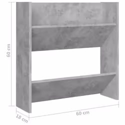 vidaXL Wall Shoe Cabinet Shoe Rack Hall Shoe Storage Cupboard Engineered Wood - concrete grey, 1 pcs/ 60 cm/ 60 cm - Additional view 5