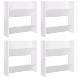 vidaXL 4x Wall Shoe Cabinets High Gloss White Engineered Wood Shoe Cabinet