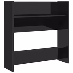 vidaXL 4x Wall Shoe Cabinets High Gloss Black Engineered Wood Shelf Cabinet - Additional view 5