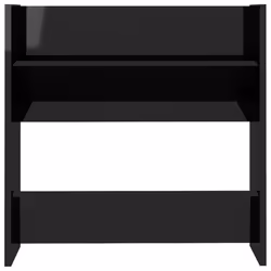 vidaXL 4x Wall Shoe Cabinets High Gloss Black Engineered Wood Shelf Cabinet - Additional view 6