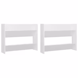 vidaXL Wall Shoe Cabinet Shoe Rack Hall Shoe Storage Cupboard Engineered Wood - white, 2 pcs/ 60 cm/ 80 cm