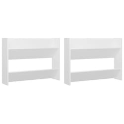 vidaXL Wall Shoe Cabinet Shoe Rack Hall Shoe Storage Cupboard Engineered Wood - white, 2 pcs/ 60 cm/ 80 cm