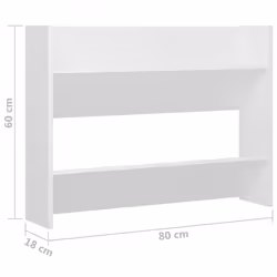vidaXL Wall Shoe Cabinet Shoe Rack Hall Shoe Storage Cupboard Engineered Wood - white, 2 pcs/ 60 cm/ 80 cm