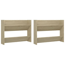 vidaXL Wall Shoe Cabinet Shoe Rack Hall Shoe Storage Cupboard Engineered Wood - sonoma oak, 2 pcs/ 60 cm/ 80 cm