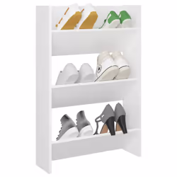 vidaXL Wall Shoe Cabinet Shoe Rack Hall Shoe Storage Cupboard Engineered Wood - white, 1 pcs/ 90 cm/ 60 cm