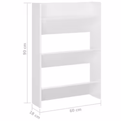 vidaXL Wall Shoe Cabinet Shoe Rack Hall Shoe Storage Cupboard Engineered Wood - white, 1 pcs/ 90 cm/ 60 cm - Additional view 5
