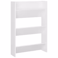 vidaXL 2x Wall Shoe Cabinets White Chipboard Hanging Shoe Organiser Rack Shelf - Additional view 5