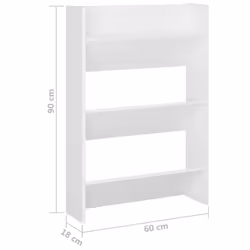 vidaXL 2x Wall Shoe Cabinets White Chipboard Hanging Shoe Organiser Rack Shelf - Additional view 8
