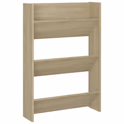 vidaXL Wall Shoe Cabinet Shoe Rack Hall Shoe Storage Cupboard Engineered Wood - sonoma oak, 2 pcs/ 90 cm/ 60 cm - Additional view 4