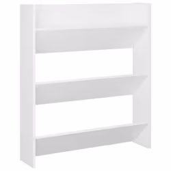 vidaXL Wall Shoe Cabinet White Engineered Wood Shoe Storage Organiser Rack