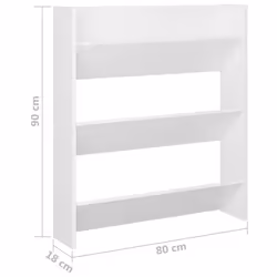 vidaXL Wall Shoe Cabinet White Engineered Wood Shoe Storage Organiser Rack - Additional view 4