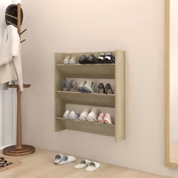 vidaXL Wall Shoe Cabinet Sonoma Oak Engineered Wood Storage Organiser Shelf