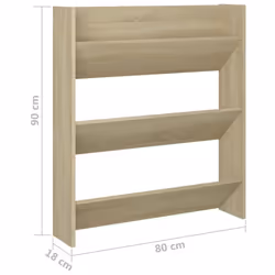 vidaXL Wall Shoe Cabinet Sonoma Oak Engineered Wood Storage Organiser Shelf - Additional view 4