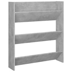 vidaXL Wall Shoe Cabinet Shoe Rack Hall Shoe Storage Cupboard Engineered Wood - concrete grey, 1 pcs/ 90 cm/ 80 cm