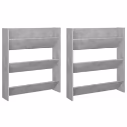 vidaXL Wall Shoe Cabinet Shoe Rack Hall Shoe Storage Cupboard Engineered Wood - concrete grey, 2 pcs/ 90 cm/ 80 cm