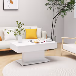 vidaXL Coffee Table White Engineered Wood Couch End Side Center Accent Table