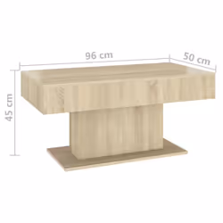 vidaXL Coffee Table Sonoma Oak Engineered Wood Couch Side Center Accent Table - Additional view 6